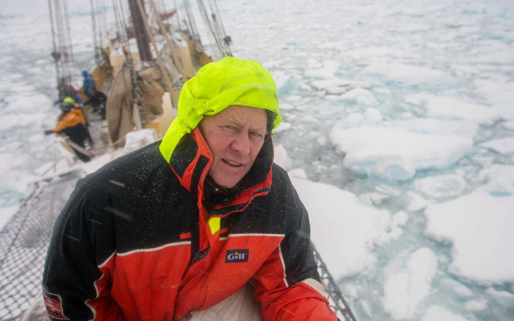 David Buckland during Cape Farewell's 2007 Art/Science Expedition. 
Photographer: Nick Cobbing