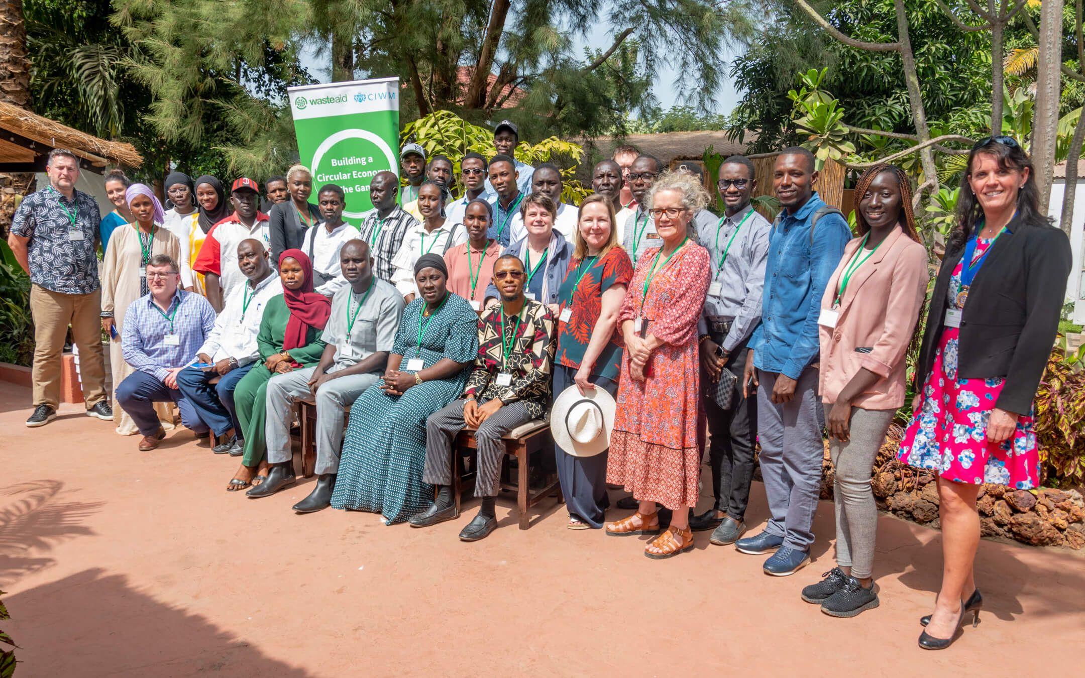 The Circular Economy Network in Gambia takes a group photo.
Photo: WasteAid