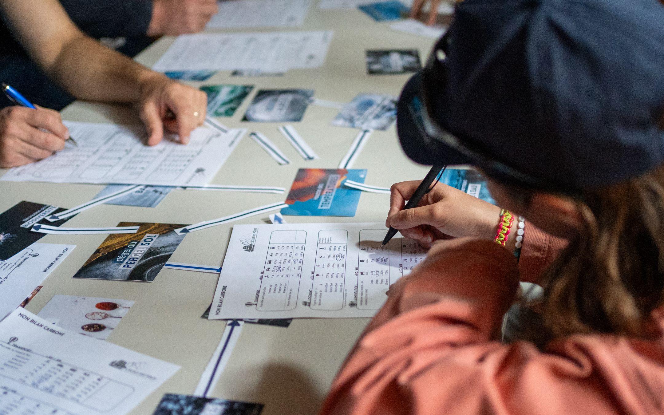 After completing the Polar Fresk, students calculate their carbon footprint. These exercises open the discussion about the changes we can make, individually and collectively.
Photo: l'Ecole des Poles