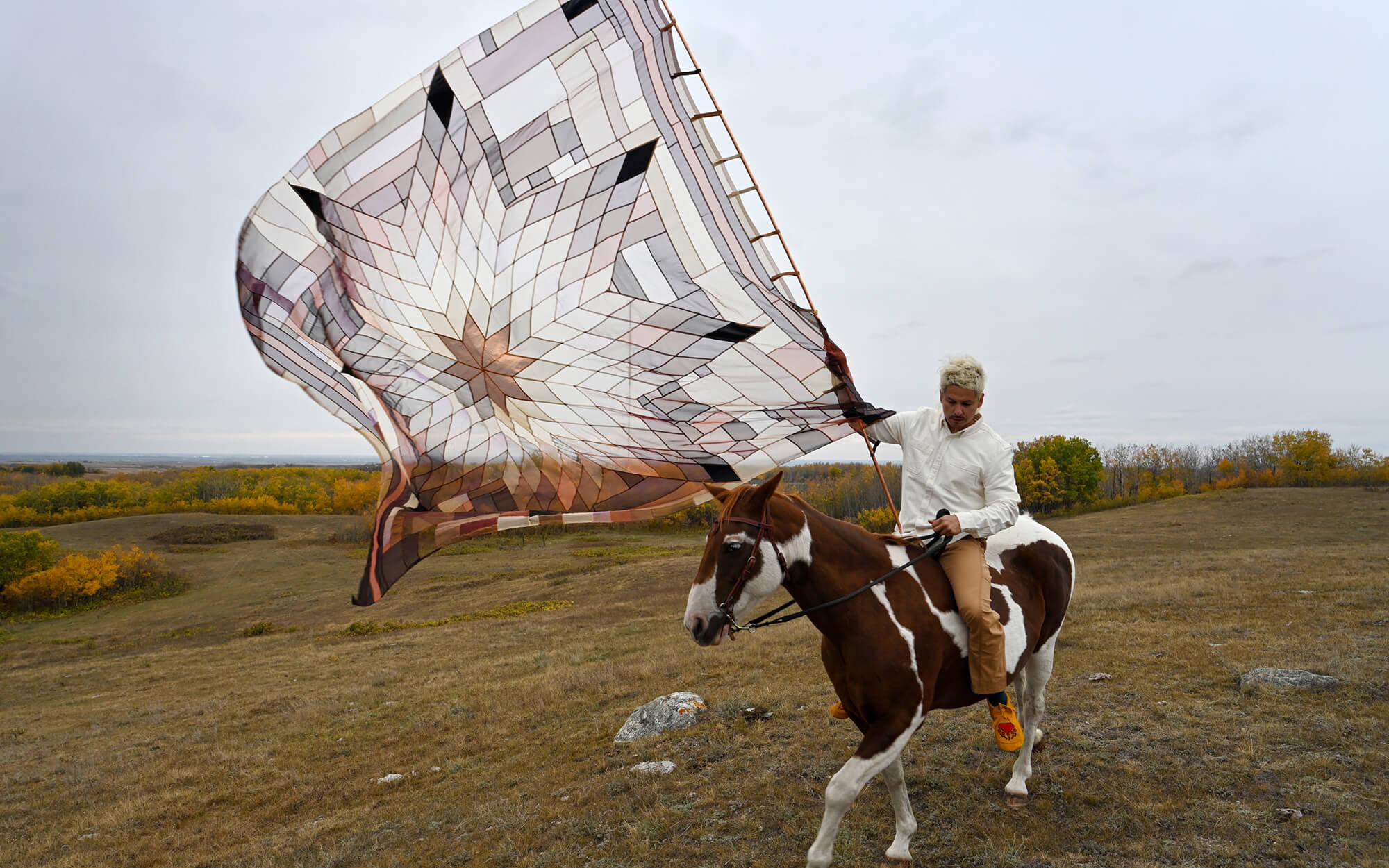 Wally felt that the museum and gallery displays of the quilts weren’t as powerful. His wife suggested taking the quilts outside, into the environment they represented. 
Photo: Wally Dion