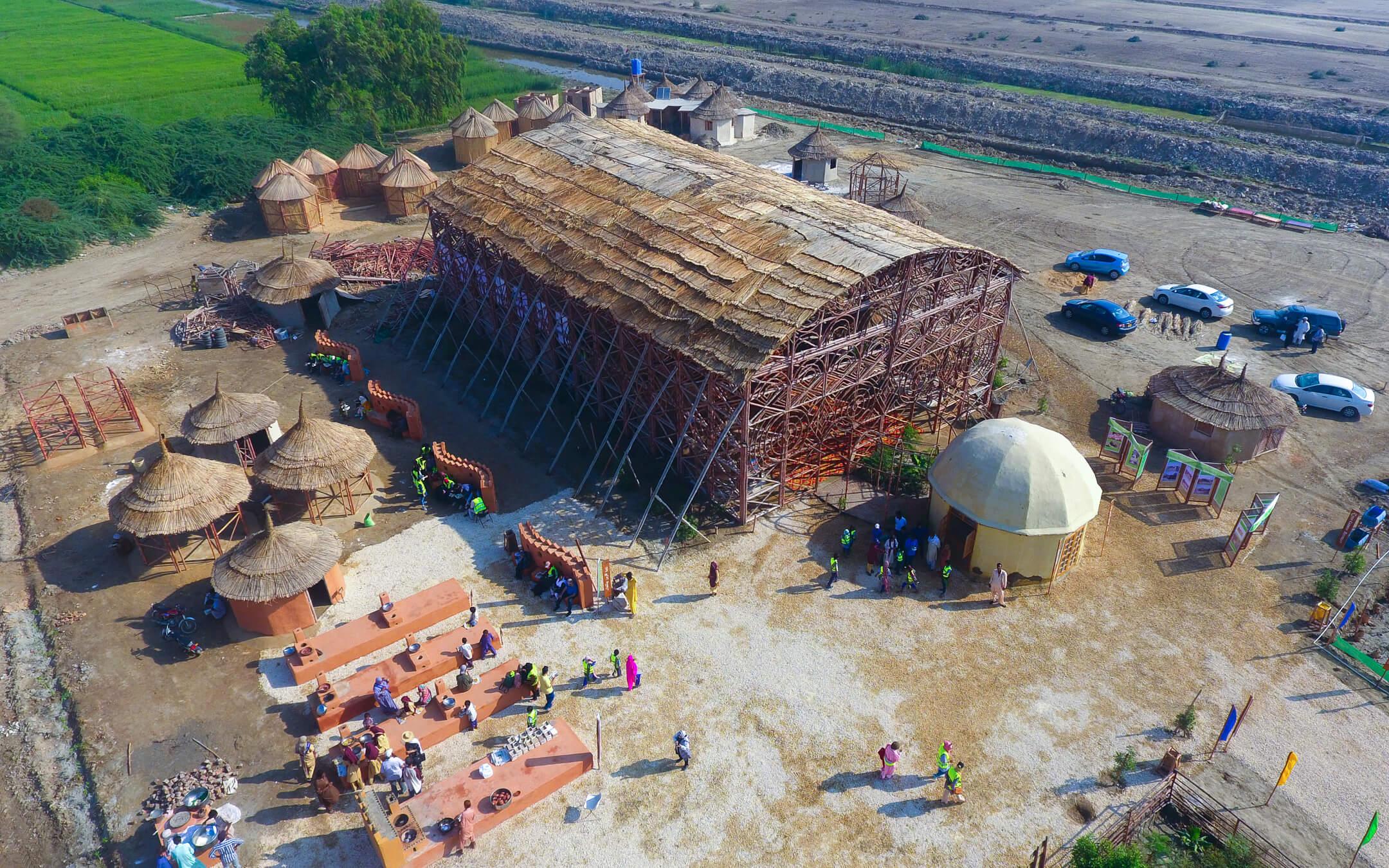 The zero-carbon cultural centre, designed by Yasmeen Lari, utilises sustainable local materials.
Photo: The Heritage Foundation of Pakistan