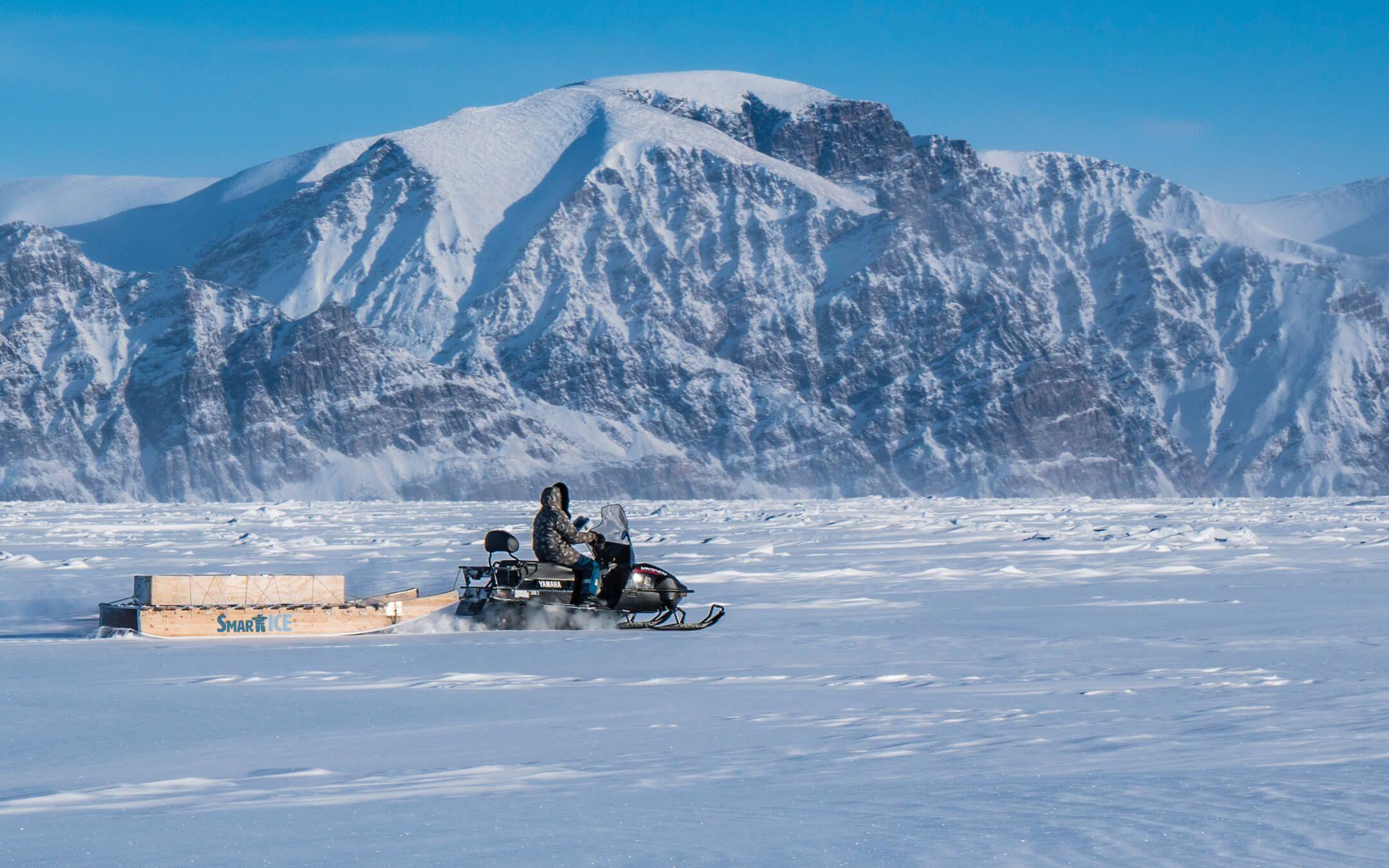 SmartQAMUTIK operating on the ice near Mittimatalik.
Photographer: Michael Schmidt