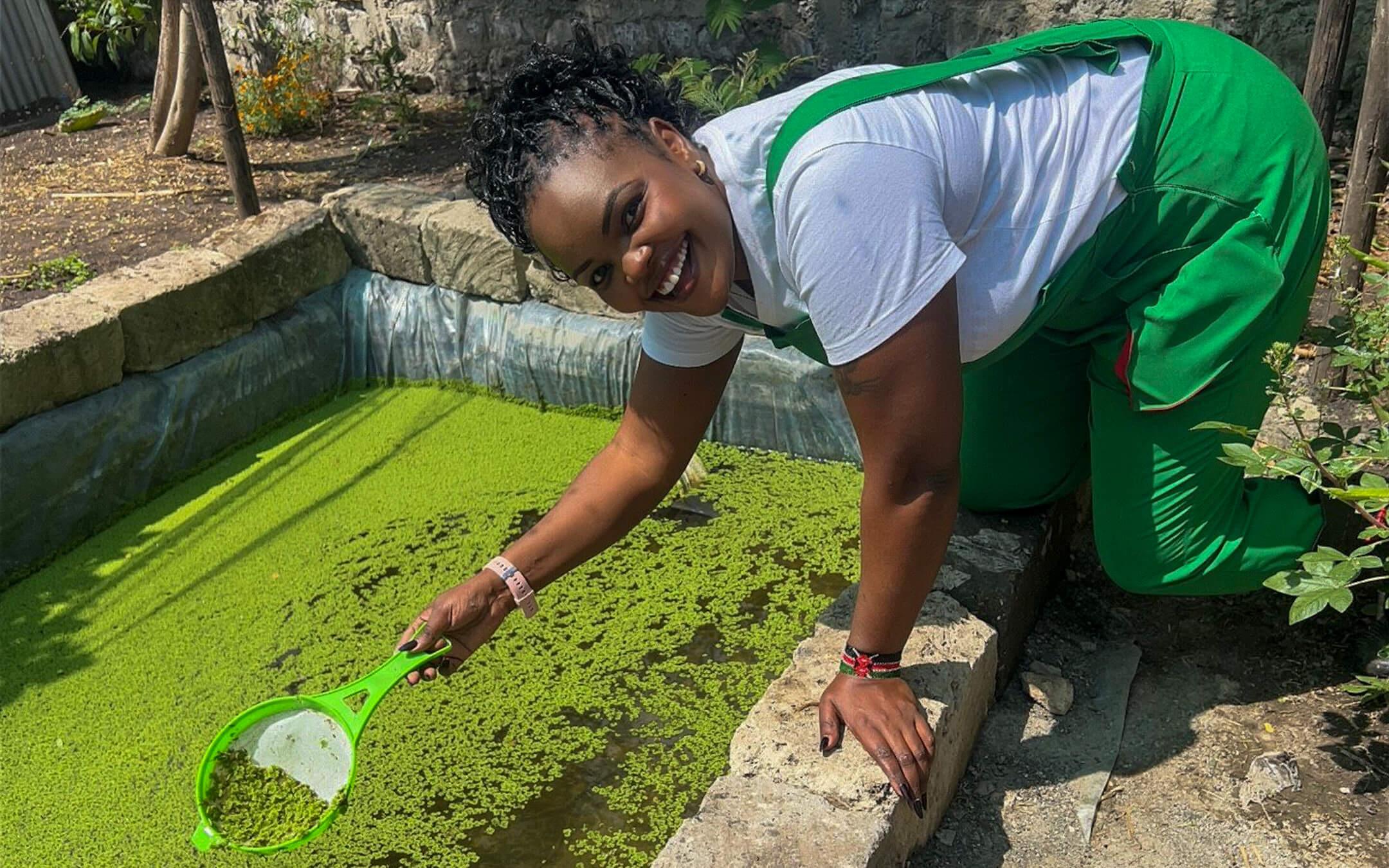 Originally working in real estate, Wangari has now found a calling in climate education and agriculture.
Photo: Farmer on Fire