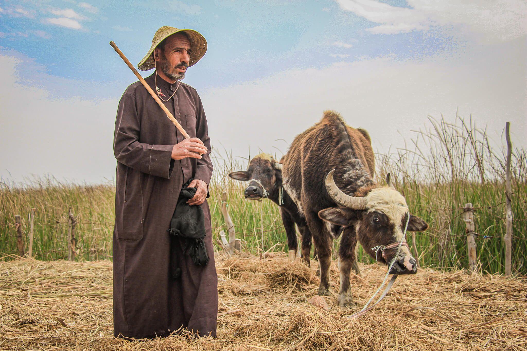 تصوير: حمد الشاهر
المزارع وهو يرعى رزقه قبل التغير المناخي
