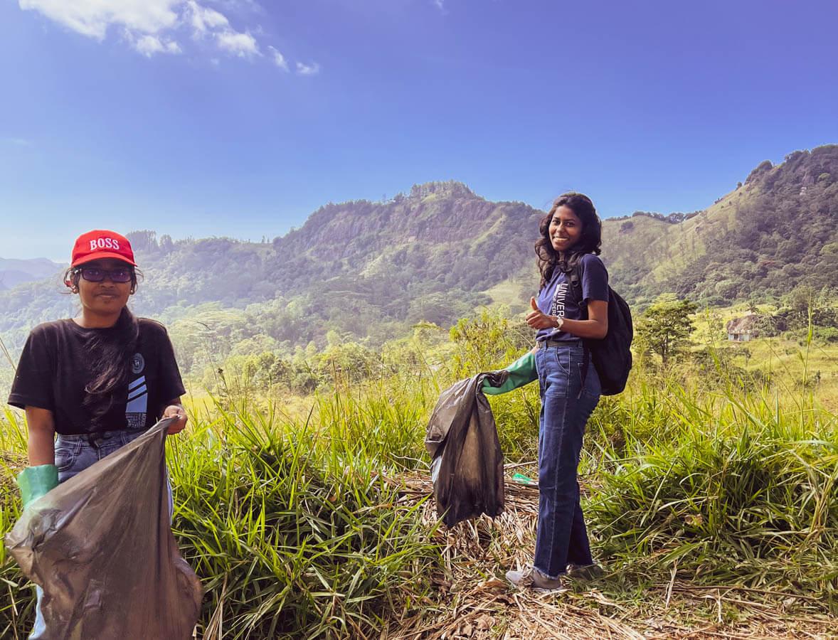 The Zeroplastic Movement hosts frequent environment walks, calling on their network of volunteers to help clean Sri Lanka’s beaches, mountains, and waterways. Photo: Zeroplastic Movement.